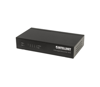 Intellinet Commutateur réseau (switch) Gigabit Ethernet PoE+ 5 ports, 4 ports PSE, compatible IEEE 802.3at/af, budget PoE 60W, f