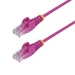 StarTech.com Câble Ethernet CAT6 Rose Fin de 1,5m, Sans Accroc, 100W PoE, UTP, LSZH, Fil de Cuivre Pur 28AWG, Cordon Patch Résea