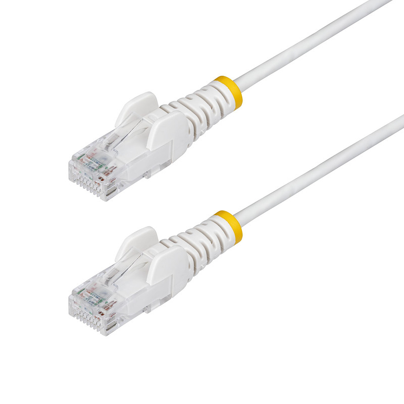 StarTech.com Câble Ethernet CAT6 Blanc Fin de 1,5m, Sans Accroc, 100W PoE, UTP, LSZH, Fil de Cuivre Pur 28AWG, Cordon Patch Rése