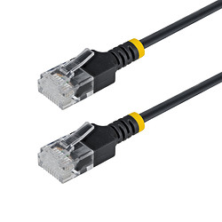 StarTech.com Câble Ethernet CAT6a Ultrafin Noir de 3m, FTP, Fil de Cuivre Nu Pur, Cordon Patch Réseau RJ45 fin 34AWG, Testé par 