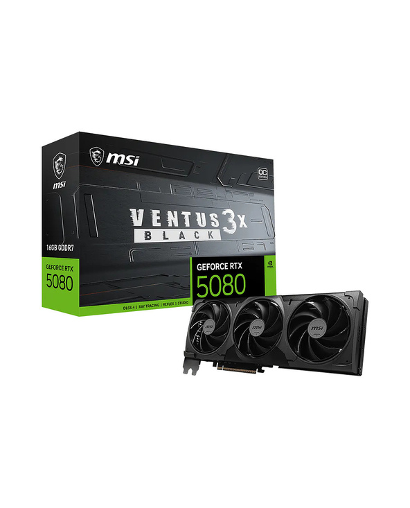 MSI VENTUS GEFORCE RTX 5080 16G 3X OC BLACK carte graphique NVIDIA 16 Go GDDR7