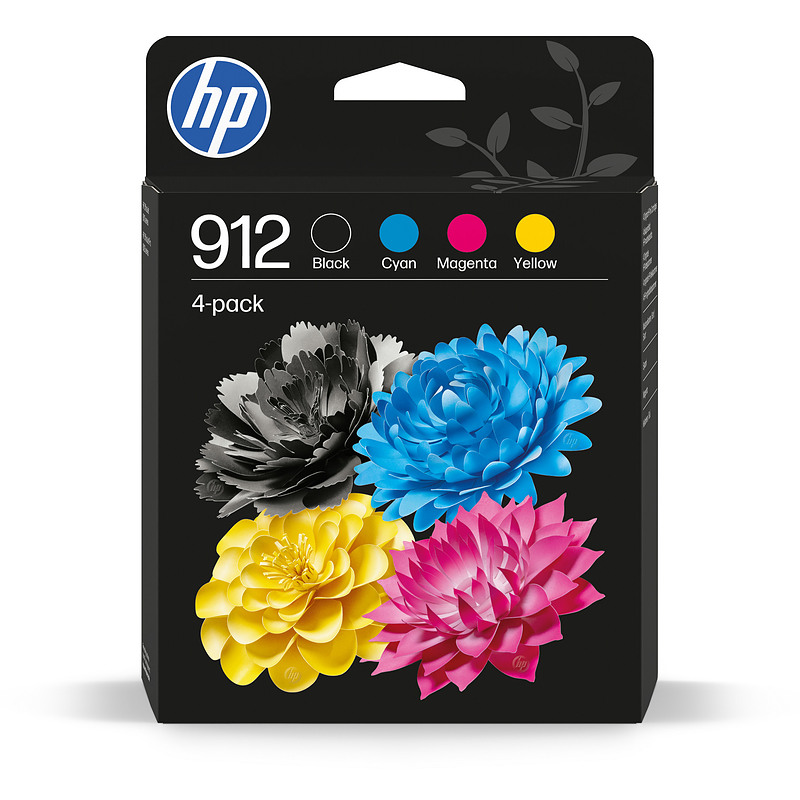 HP 912 Pack de 4 cartouches d'encre Noir/Cyan/Magenta/Jaune authentiques