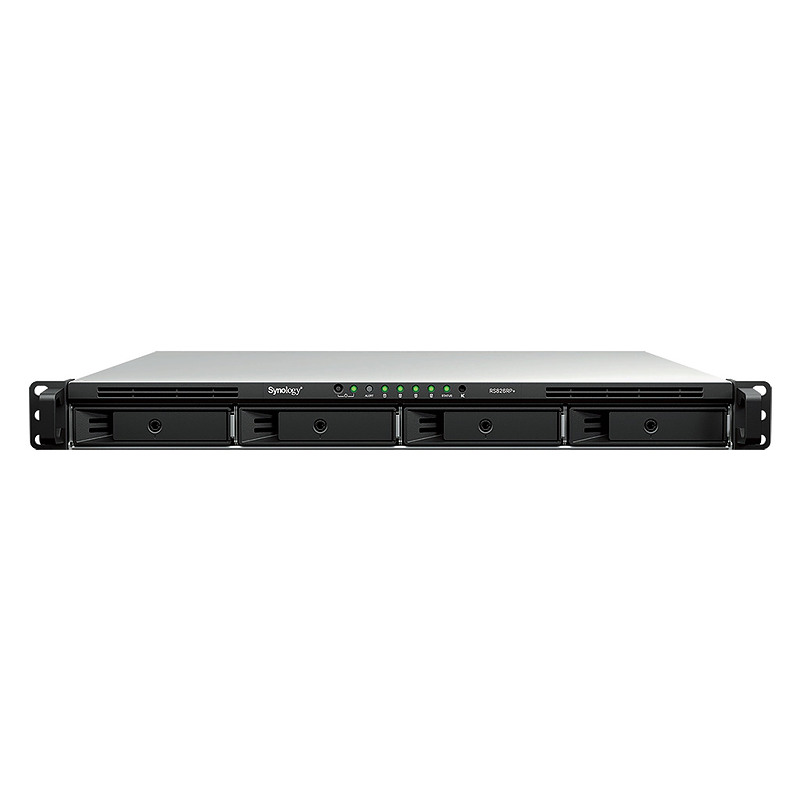 Synology RackStation RS826RP+ serveur de stockage NAS Rack (1 U) AMD Ryzen V1500B 4 Go DDR4 0 To DiskStation Manager Noir, Gris