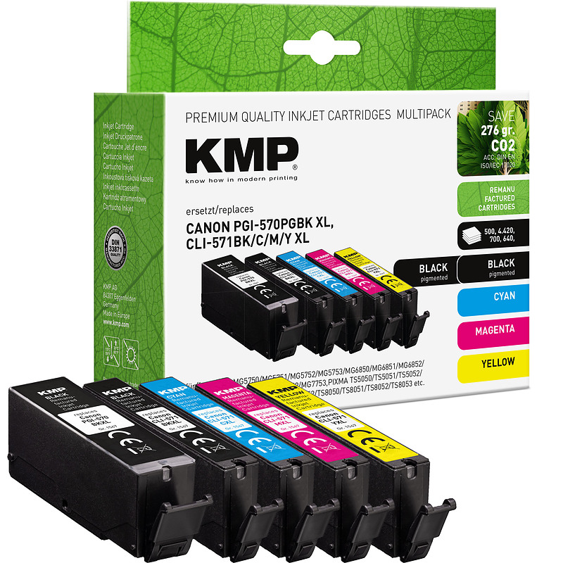 KMP 1567,4005 cartouche d'encre 5 pièce(s) Compatible Noir, Cyan, Magenta, Jaune