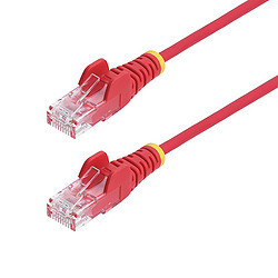 StarTech.com Câble Ethernet CAT6 Rouge Fin de 1,5m, Sans Accroc, 100W PoE, UTP, LSZH, Fil de Cuivre Pur 28AWG, Cordon Patch Rése