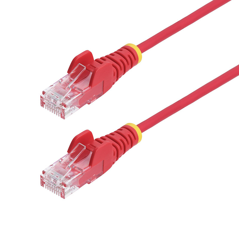 StarTech.com Câble Ethernet CAT6 Rouge Fin de 1,5m, Sans Accroc, 100W PoE, UTP, LSZH, Fil de Cuivre Pur 28AWG, Cordon Patch Rése