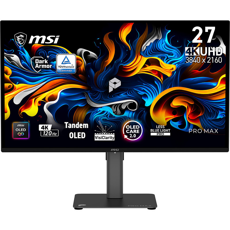 MSI Pro MAX 271UPX12G 26.5" QD-OLED Full HD Ultra large 0,03 ms Noir