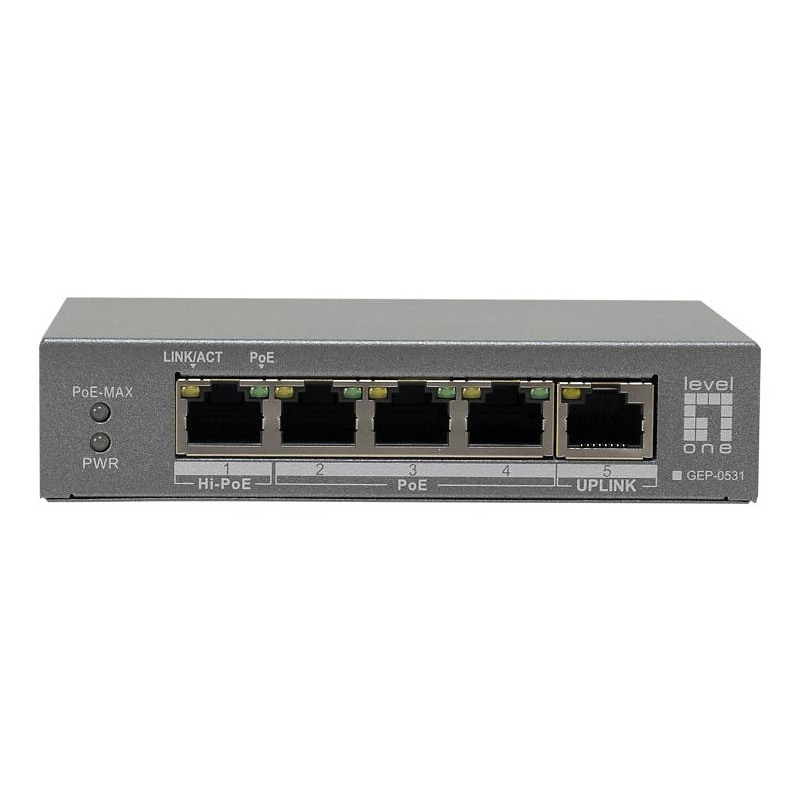 LevelOne GEP-0531 commutateur réseau Non-géré L2 Gigabit Ethernet (10/100/1000) Connexion Ethernet, supportant l'alimentation vi
