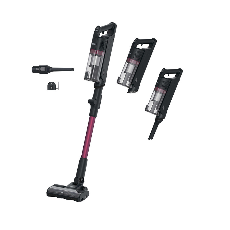Hoover HF1M10HX 011 Aspirateur-balai 2 en 1 Batterie Sec EPA Sans sac 0,7 L 200 W Magenta, Noir