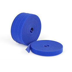 StarTech.com Lot de 4 Rouleaux de Ruban Auto-Agrippant de 4,6m, Largeur 12mm, Bleu, Attaches de Câbles Réutilisables à Découper 