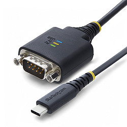 StarTech.com Câble Adaptateur USB-C vers Série de 30 cm, Rétention COM, Puce FTDI, Type-C vers DB9 RS232 Mâle, Voyants d'État, V