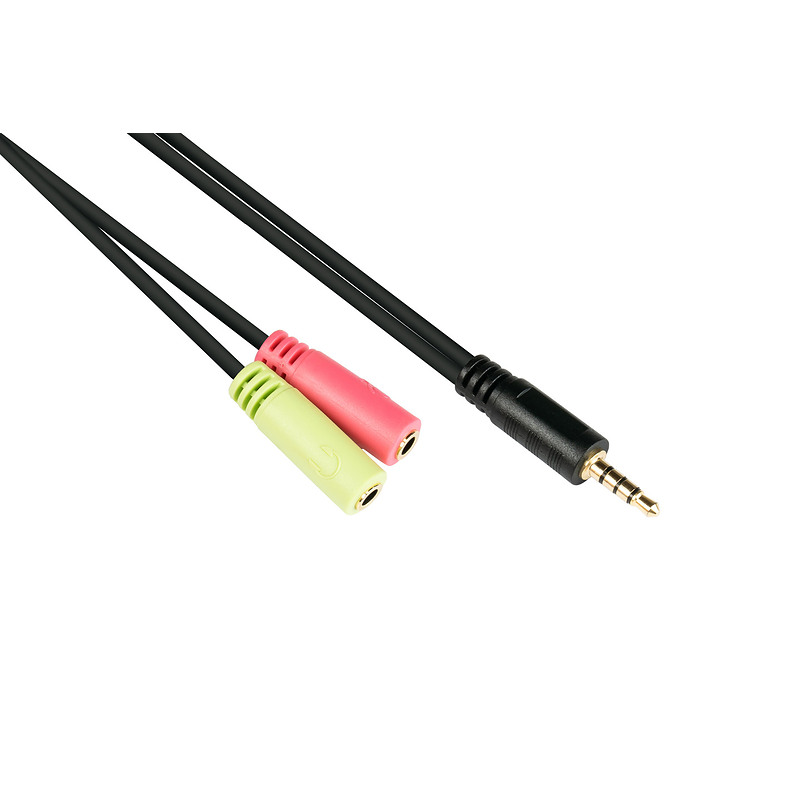 Alcasa AD-HS03 câble audio 0,2 m 3,5mm 2x3.5mm Noir