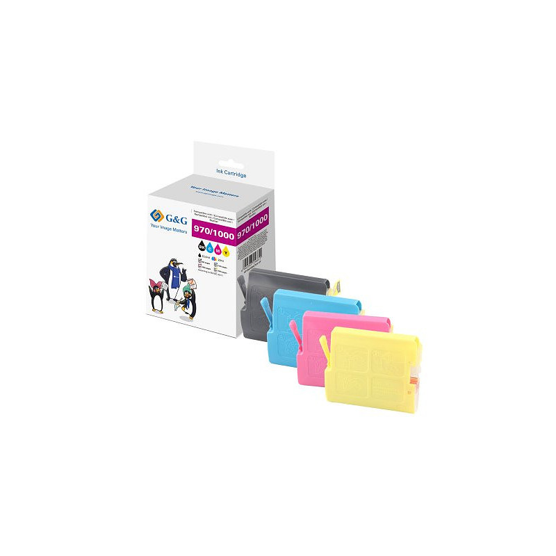 G&G 14880 cartouche d'encre 4 pièce(s) Compatible Cyan, Jaune, Magenta, Noir