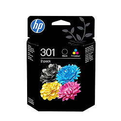 HP 301 pack de 2 cartouches d'encre noir/trois couleurs authentiques