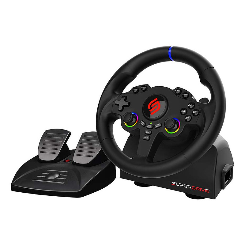 Subsonic Superdrive 220 RS-5 Noir USB Volant + pédales Nintendo Switch, Nintendo Switch 2, PC, PlayStation 4, PlayStation 5, Xbo