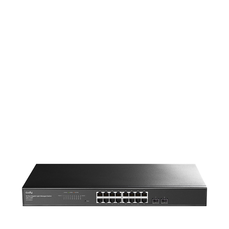 Cudy 16-Port Gigabit Cloud Easy-Managed Switch with 2 SFP, GS1016ES2 1.0 Géré L2 Gigabit Ethernet (10/100/1000) Noir
