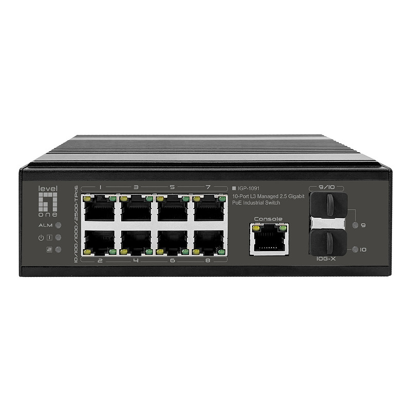 LevelOne IGP-1091 Géré L3 2.5G Ethernet (100/1000/2500) Connexion Ethernet, supportant l'alimentation via ce port (PoE) Montage 