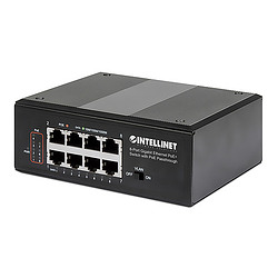 Intellinet Commutateur réseau (switch) industriel Gigabit Ethernet PoE+ 8 ports avec passthrough PoE, 1 port PD PoE 95 W, 7 port
