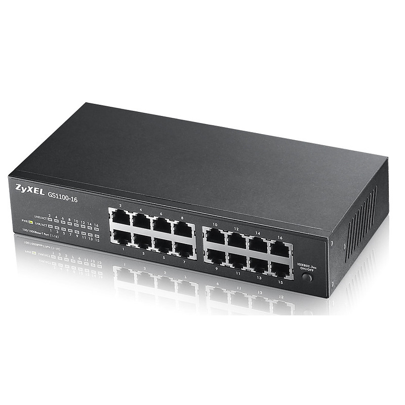 Zyxel GS1100-16 Non-géré Gigabit Ethernet (10/100/1000) Noir