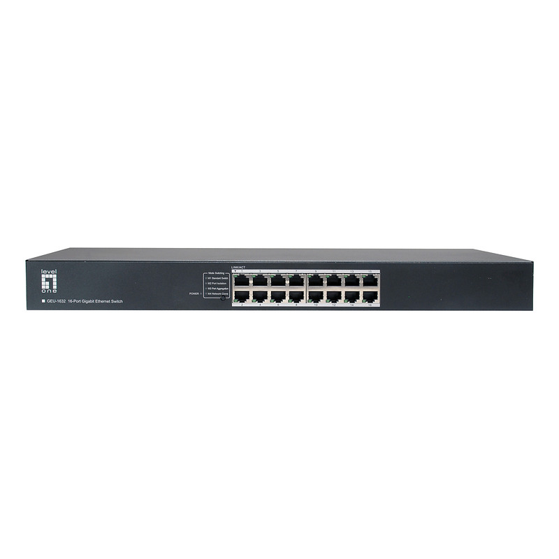 LevelOne GEU-1632 Non-géré Gigabit Ethernet (10/100/1000) 1U Gris
