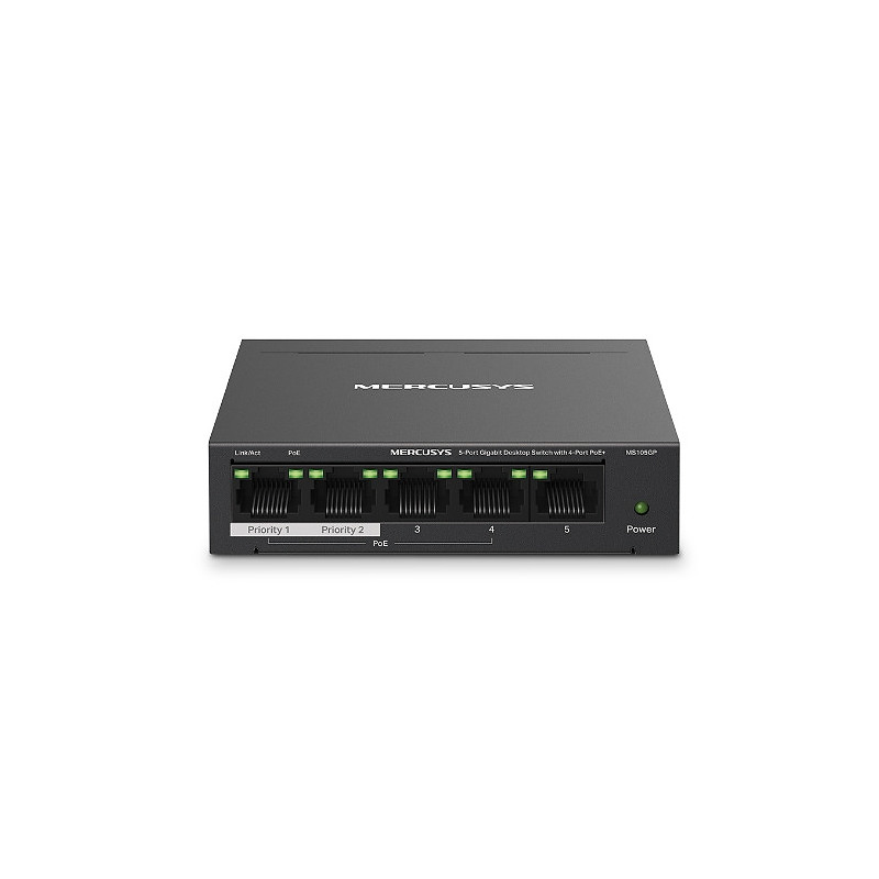 Mercusys MS105GP commutateur réseau Gigabit Ethernet (10/100/1000) Connexion Ethernet, supportant l'alimentation via ce port (Po