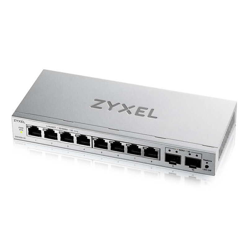 Zyxel GS1200-10v3 Géré L2 Gigabit Ethernet (10/100/1000) Bureau Gris