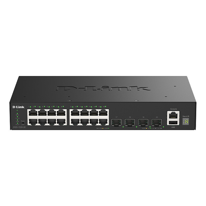 D-Link DGS-1530-20/E commutateur réseau Géré L2 Gigabit Ethernet (10/100/1000) Noir
