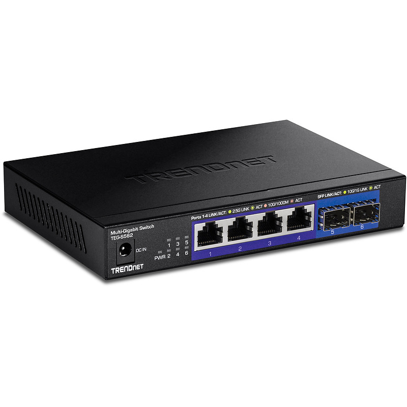 Trendnet TEG-S562 commutateur réseau Non-géré 2.5G Ethernet (100/1000/2500) Noir