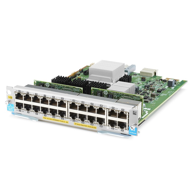 HPE Aruba 20-port 10/100/1000BASE-T PoE+ / 4-port 1/2.5/5/10GBASE-T PoE+ MACsec v3 zl2 module de commutation réseau