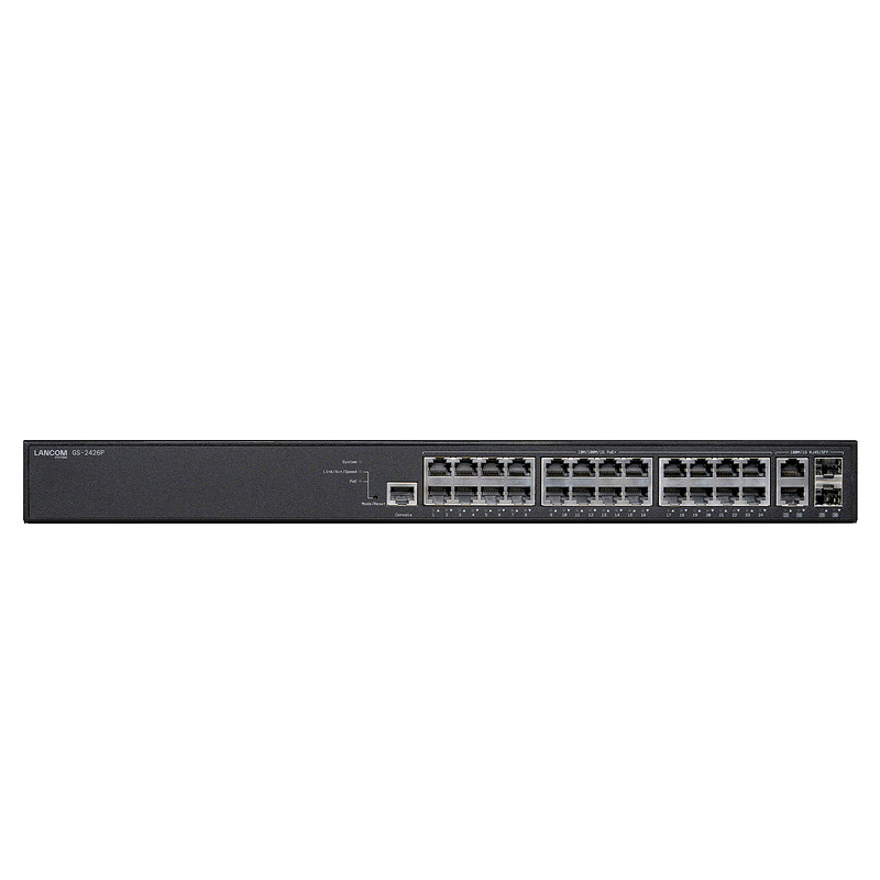 GS-2426P Géré L2 Gigabit Ethernet (10/100/1000) Connexion Ethernet, supportant l'alimentation via ce port (PoE) 1U Noir