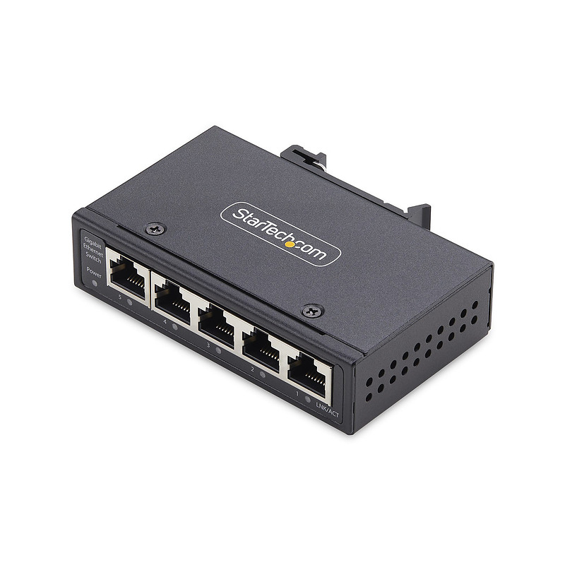 StarTech.com Switch Réseau Industriel 5 Ports Non Géré, 100/1000 Ethernet, Rail DIN/Montage Mural, Commutateur Gigabit IP30 Robu