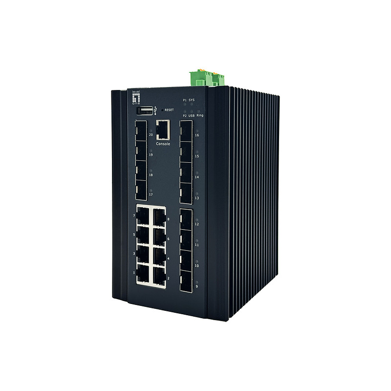 LevelOne IGU-2072 commutateur réseau Géré L2+ Gigabit Ethernet (10/100/1000) Noir