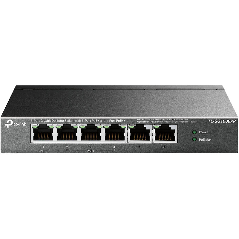 TP-Link TL-SG1006PP commutateur réseau Non-géré Gigabit Ethernet (10/100/1000) Connexion Ethernet, supportant l'alimentation via