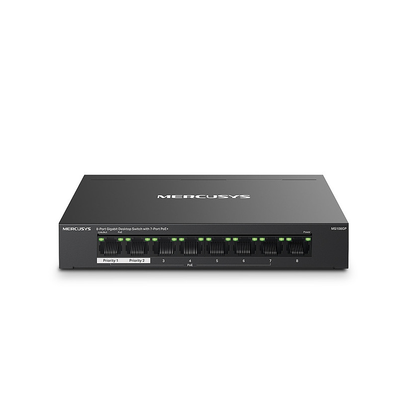 Mercusys MS108GP commutateur réseau Géré Gigabit Ethernet (10/100/1000) Connexion Ethernet, supportant l'alimentation via ce por