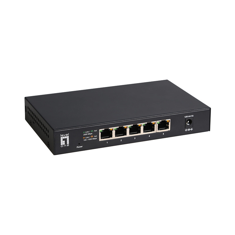 LevelOne GEU-0525 commutateur réseau Non-géré 2.5G Ethernet (100/1000/2500) Noir