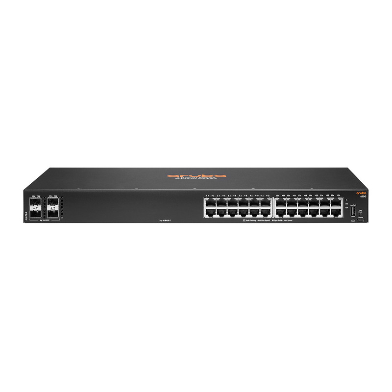 HPE Aruba Networking 6100 24G 4SFP+ Géré L3 Gigabit Ethernet (10/100/1000) 1U Noir