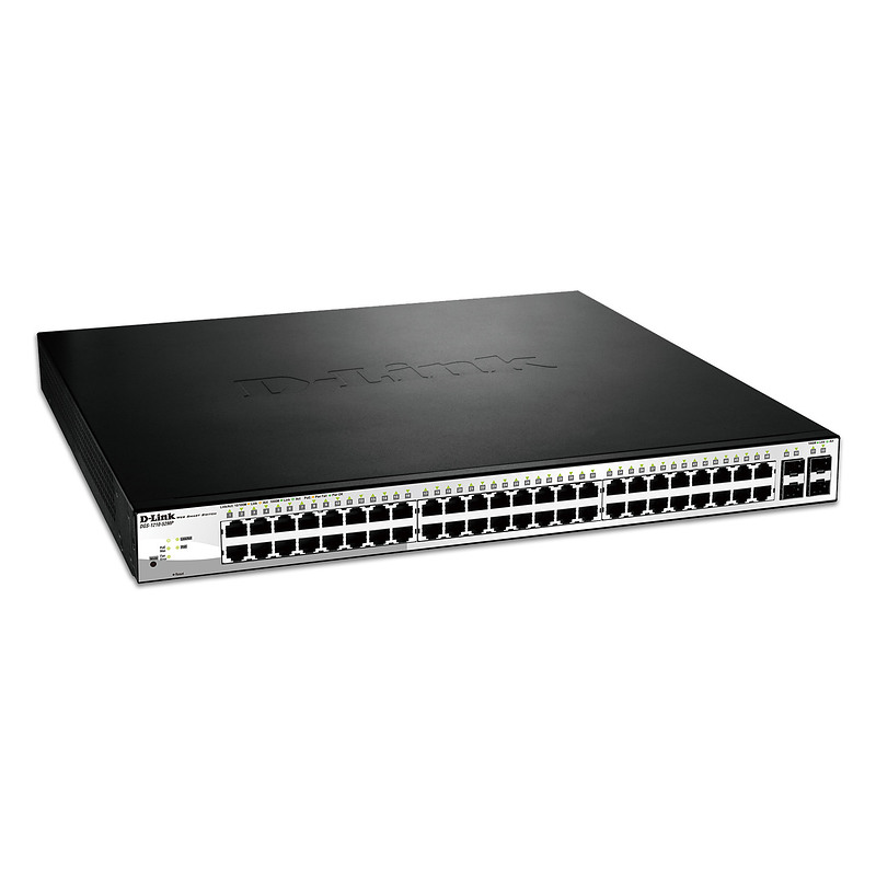 D-Link DGS-1210-52MP Géré L2 Gigabit Ethernet (10/100/1000) Connexion Ethernet, supportant l'alimentation via ce port (PoE) Noir