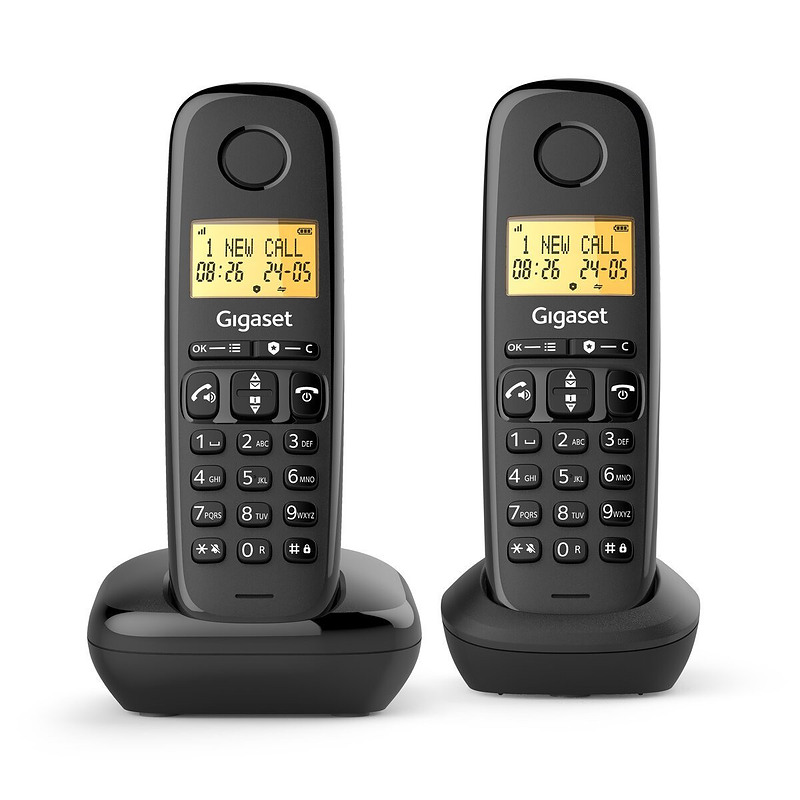 Gigaset BASIC 100 duo Téléphone analog/dect Noir