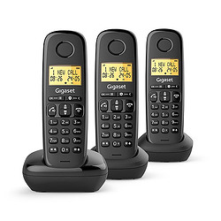Gigaset BASIC 100 trio Téléphone analog/dect Noir