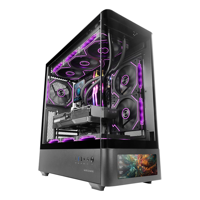 Mars Gaming MCLCDPRO boîtier Midi Tower Noir