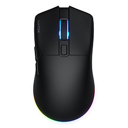 HATOR Pulsar 4 souris gaming, 2.4 GHz + Bluetooth + USB, Optical Yellow 100M Switches, PixArt PAW3315, RGB, Web SyncHUB, Noire
