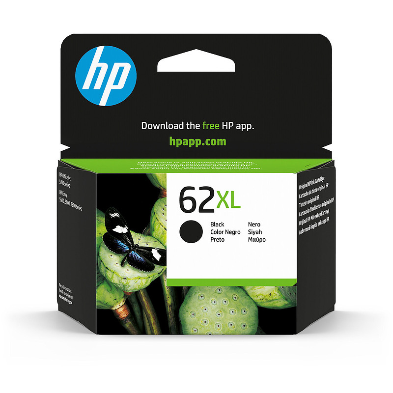 HP 62XL cartouche d'encre noire grande capacité authentique