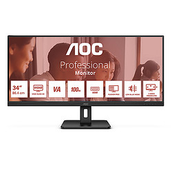 AOC U34E2M 34" Wide Quad HD 4 ms Noir