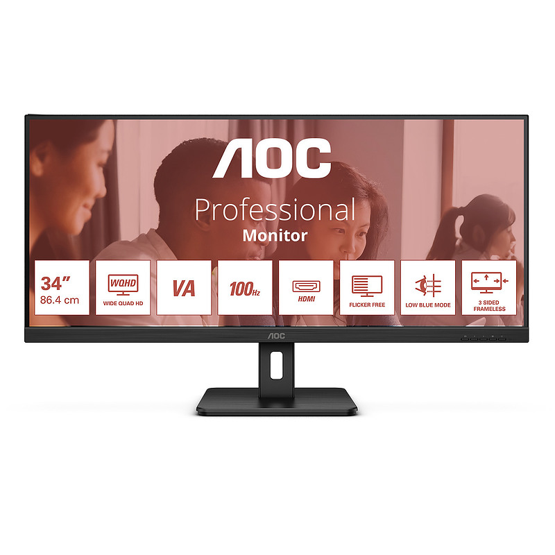 AOC U34E2M 34" Wide Quad HD 4 ms Noir