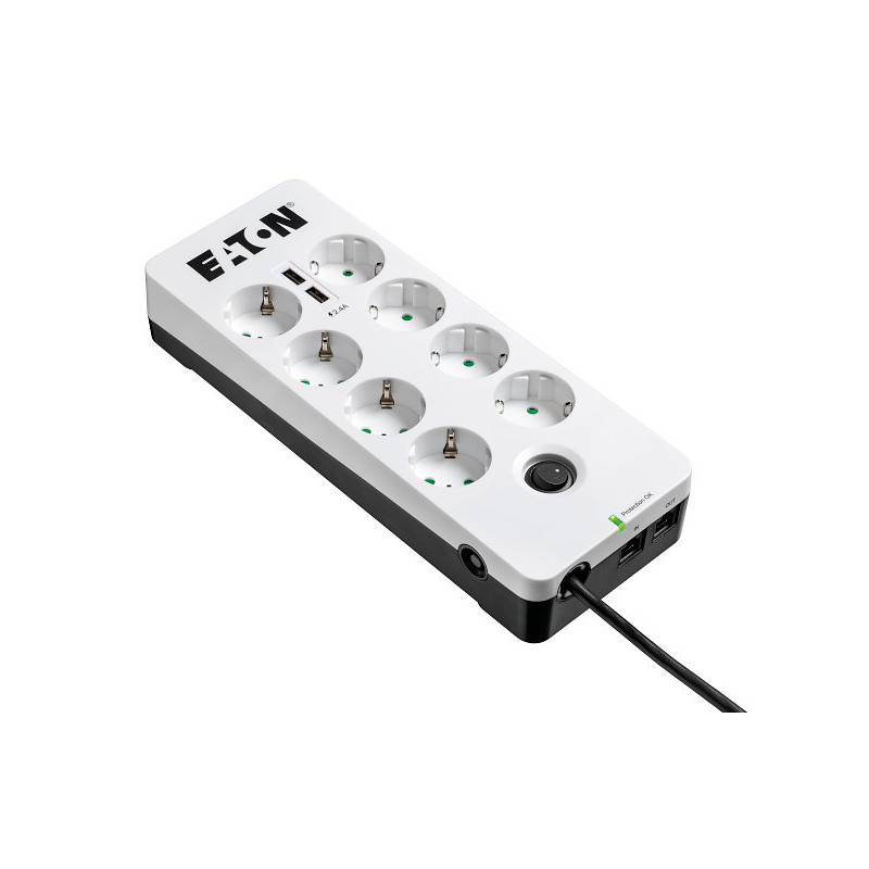 Eaton PB8TUD protection surtension Noir, Blanc 8 sortie(s) CA 220 - 250 V 1,5 m