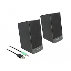 DeLOCK Haut-parleurs USB Stéréo 2.0 avec jack mâle 3,5 mm stéréo et alimenté par USB