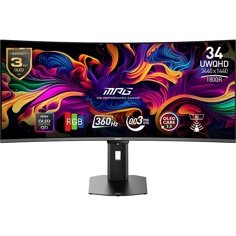 MSI MPG 341CQRDE QD-OLED X36 34" UltraWide Quad HD 0,03 ms Noir