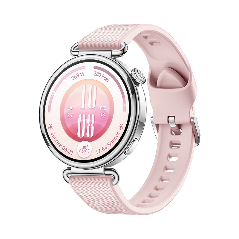 Huawei WATCH GT 7 41mm 3,35 cm (1.32") AMOLED Numérique 466x466 pixels Écran tactile Rose, Argent Wifi GPS (satellite)