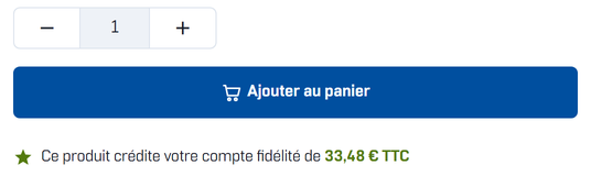 La ligne de fidélité sous le bouton d’achat d’une fiche produit