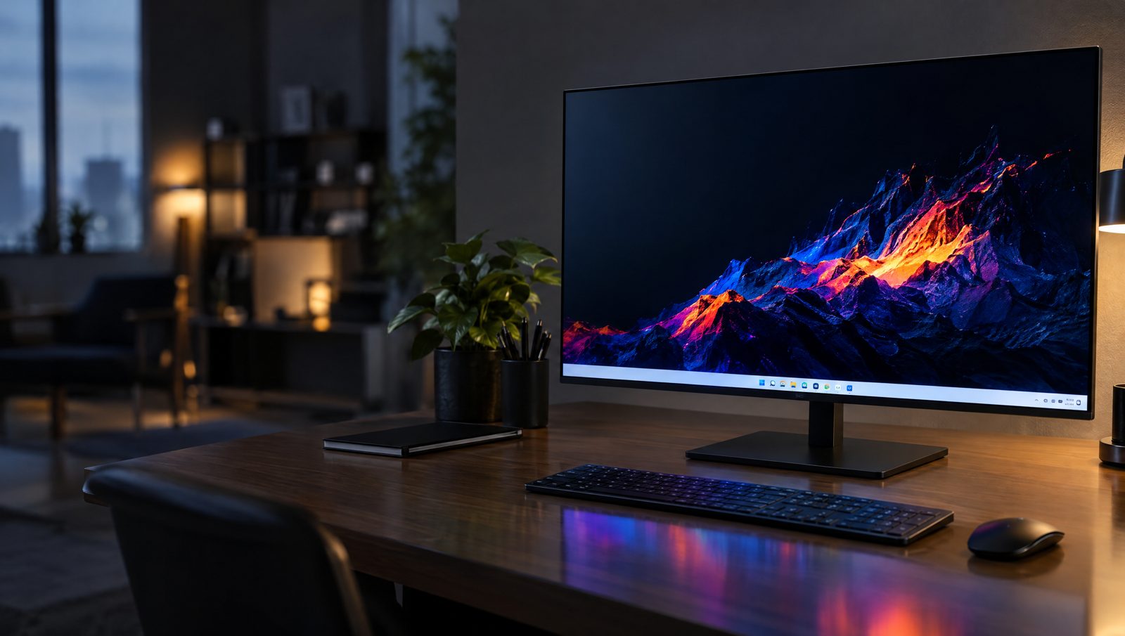 Écran OLED de PC sur un bureau